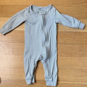 Carter's Gray Striped Footie One Piece